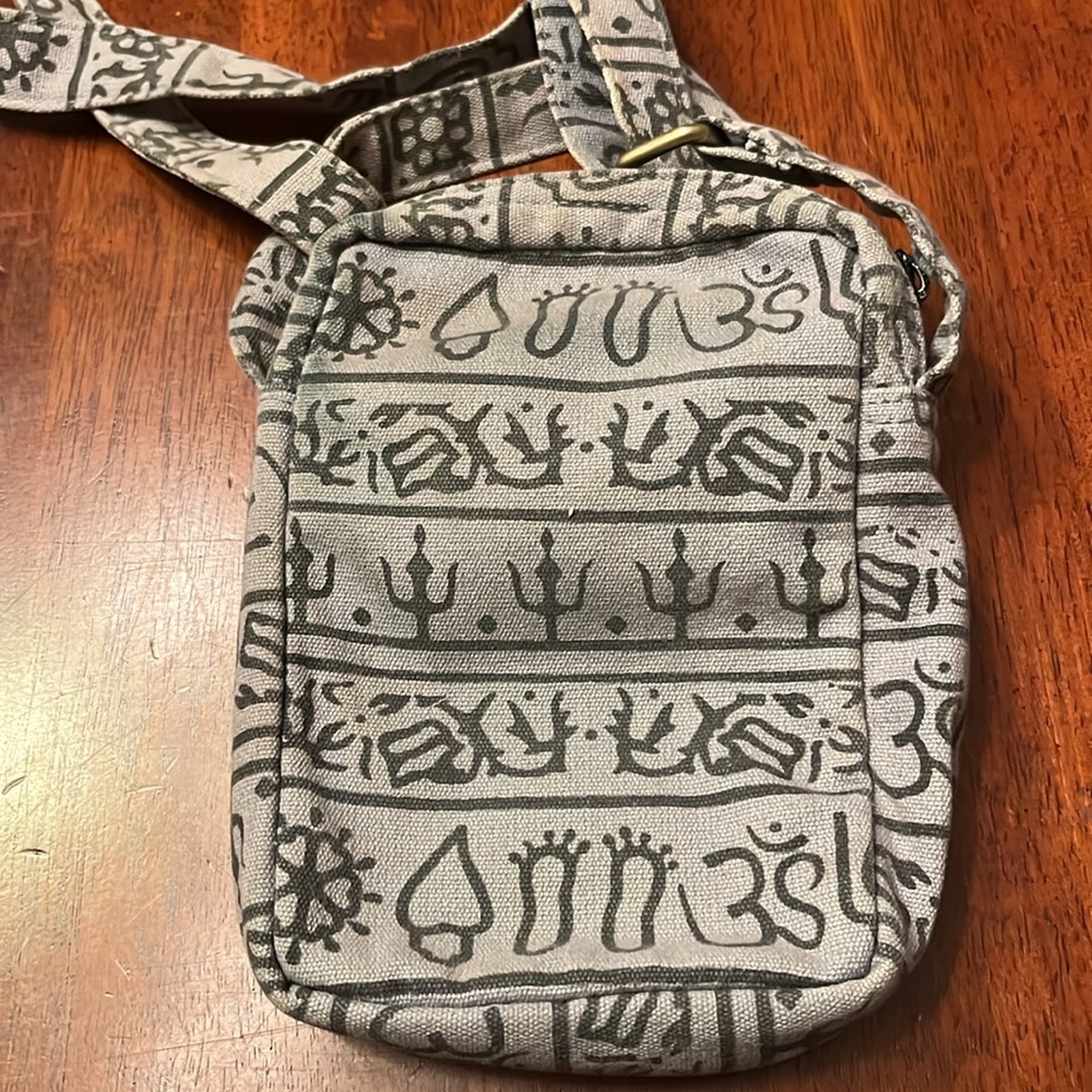 Lakhays Gray Patterned Crossbody Bag with adjustable length strap
. - Picture 3 of 9